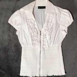 INC scrunched blouse with zipper